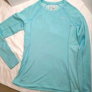Under Armour Size Large Women Cold Weather Gear Workout Top Aqua
